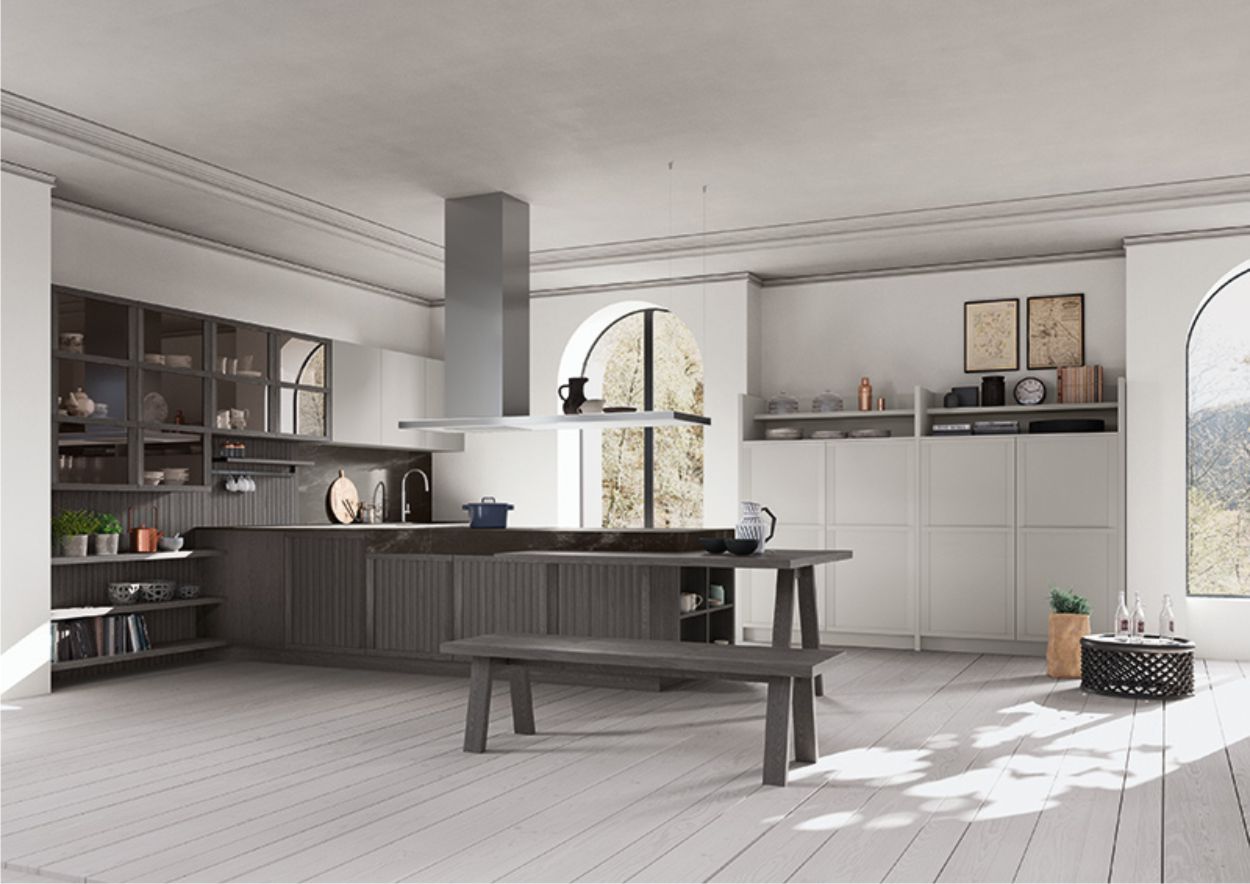 Cucine con penisola 5 cucina in grafite nera