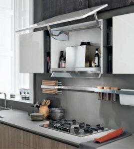 Cucina in noce palomino moderna 3 pensile apertura vasistas
