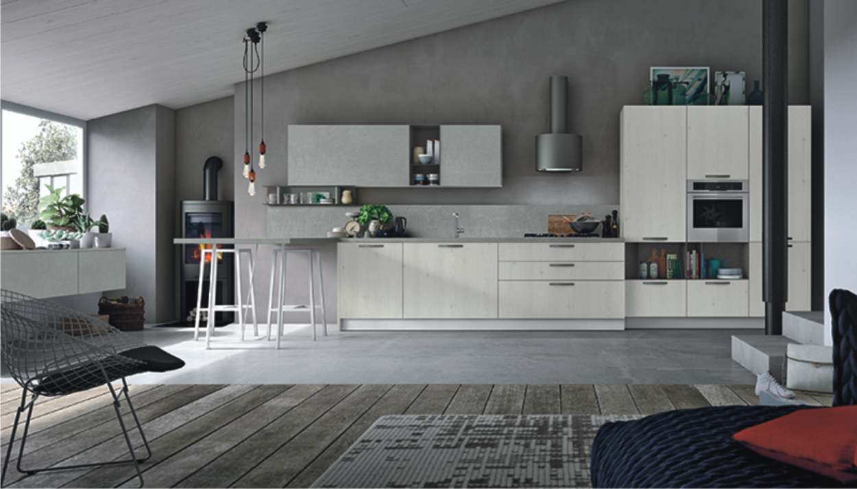Arredare la cucina 7 cucina infinity in mansarda
