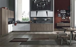 cucina moderna in noce stosa