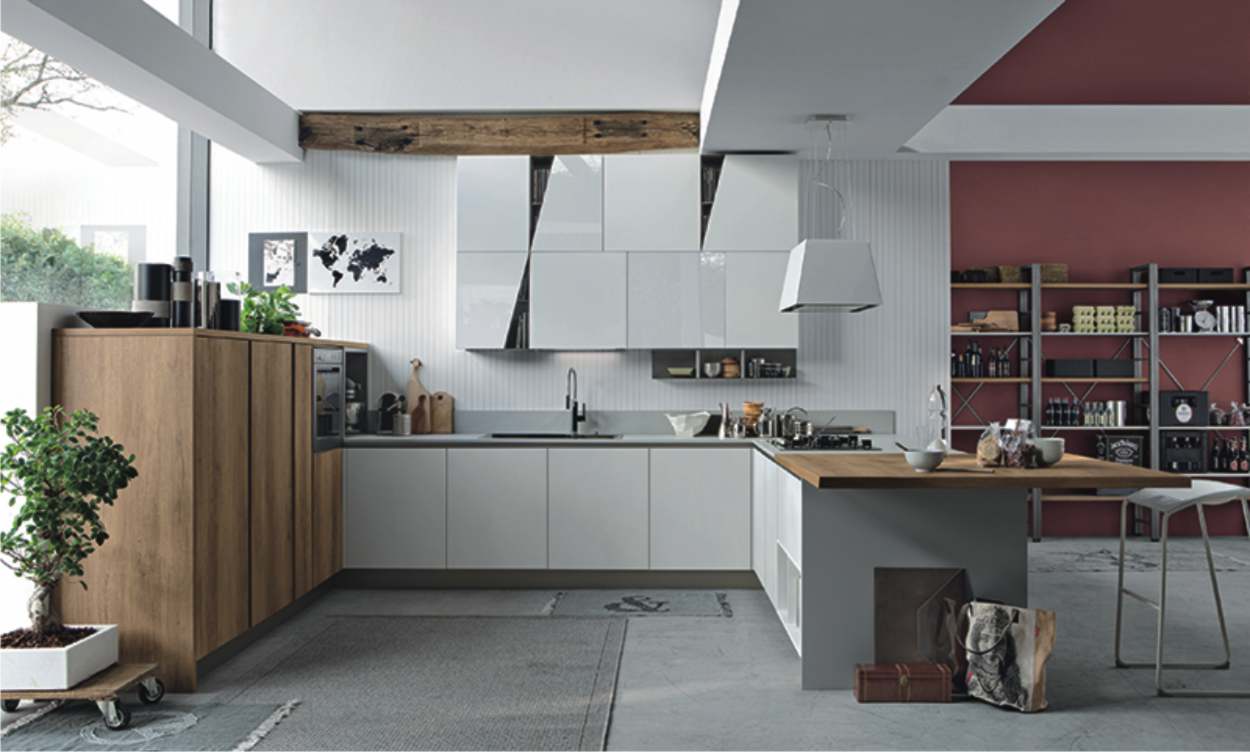 Cucine con penisola 1 cucina di design con ante oblique