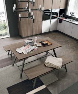 Cucina in noce palomino moderna 5 tavolo fisso in noce