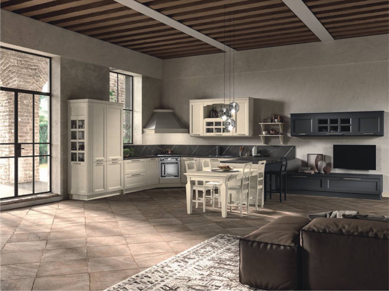 Cucine ad angolo 19 cucina classica con cappa camino angolare