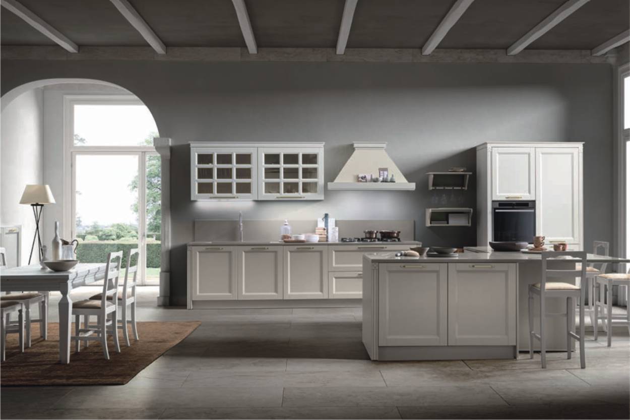 Cucine con isola 13 cucina classica cappa camino