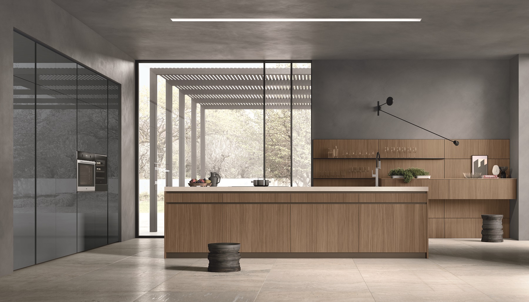 Cucine moderne 17 Natural e color trend per una cucina con ampia isola