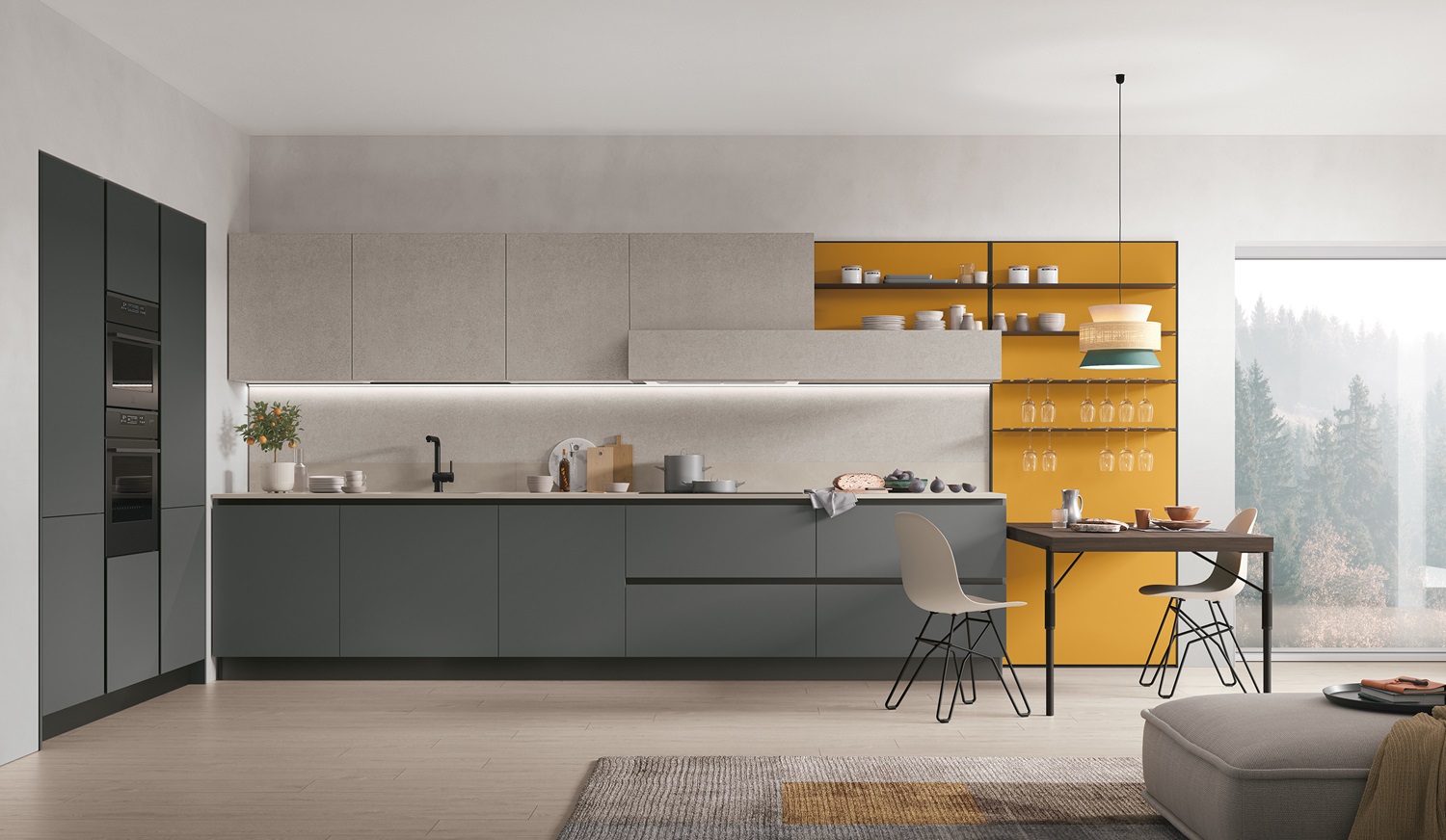 Cucine moderne 29 Cucina Stosa Young verde e senape
