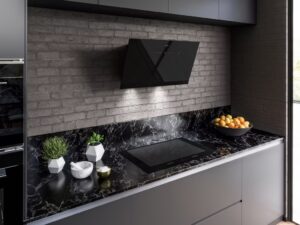 Cappe da cucina 2 Cappa da parete in vetro nero Franke