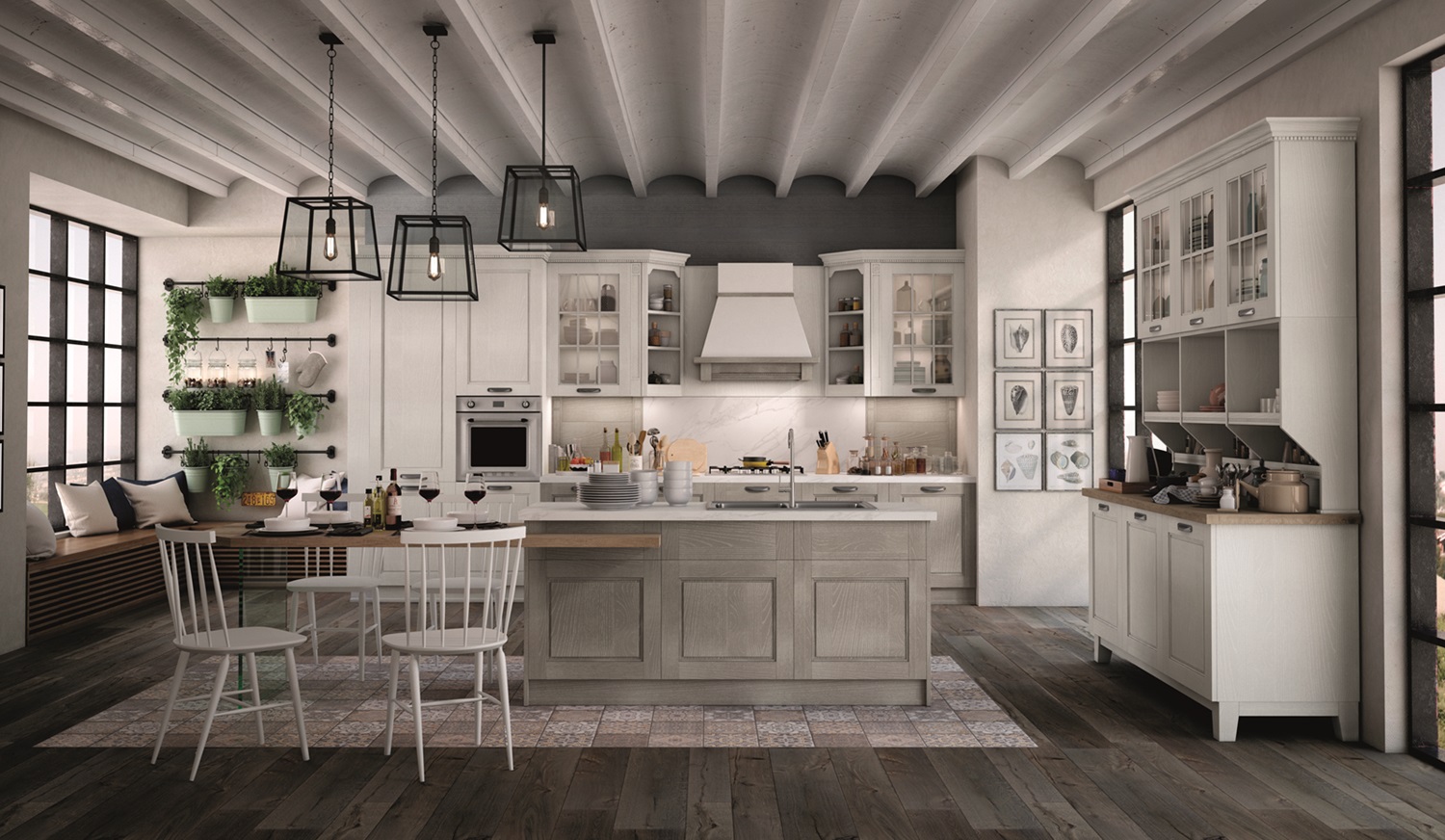 Cucine classiche 10 Cucina classica Stosa Virginia bianca e perla