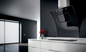 Cappe da cucina 26 Cappa ultra moderna Galvamet Opera nera o bianca