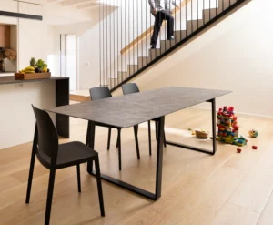 Tavoli da cucina 27 Tavolo allungabile moderno con 2 gambe in metallo dalla forma a u