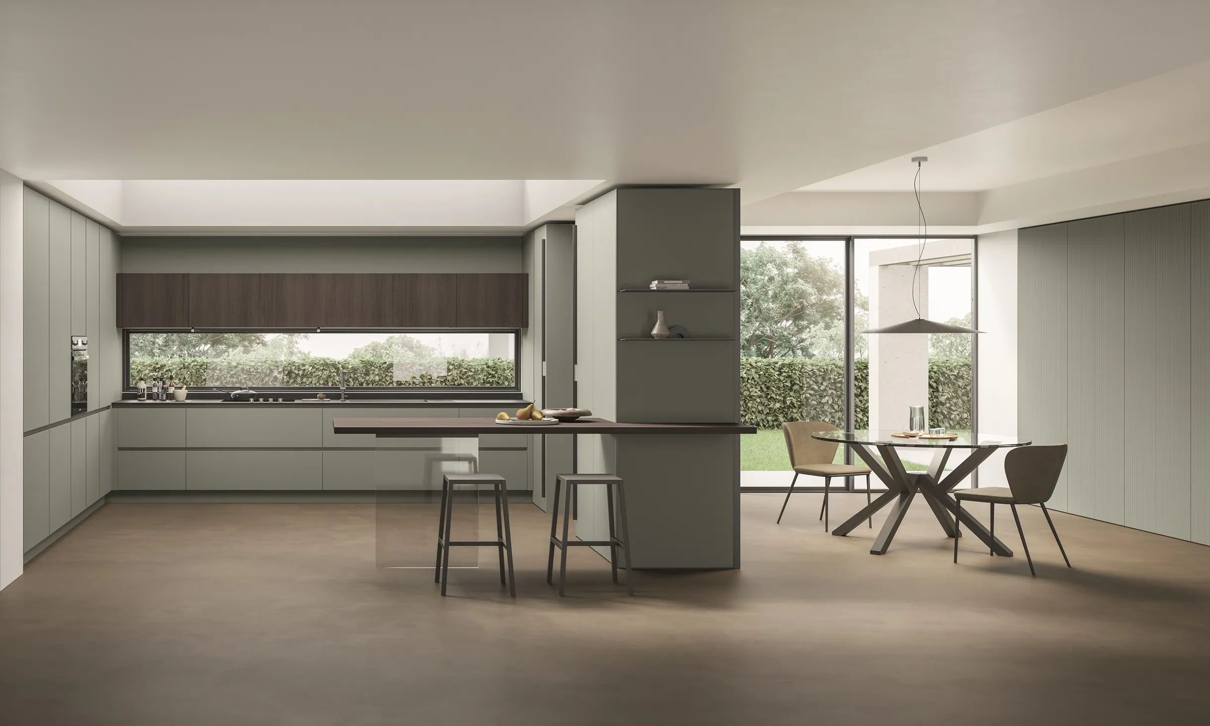 Color Trend: le cucine in laccato opaco di Stosa 2 Cucina laccata verde asparago modello Color Trend di Stosa