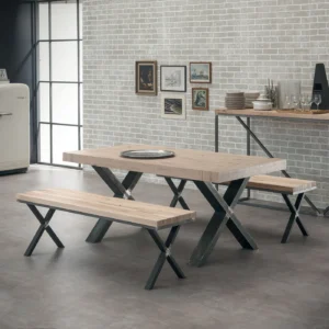 Tavoli da cucina 36 Tavolo rustico con panche modello Zagabria